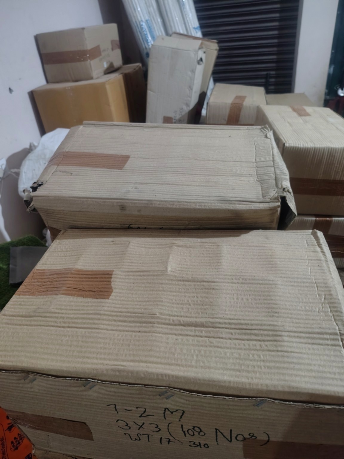 Electrical component boxes in warehouse